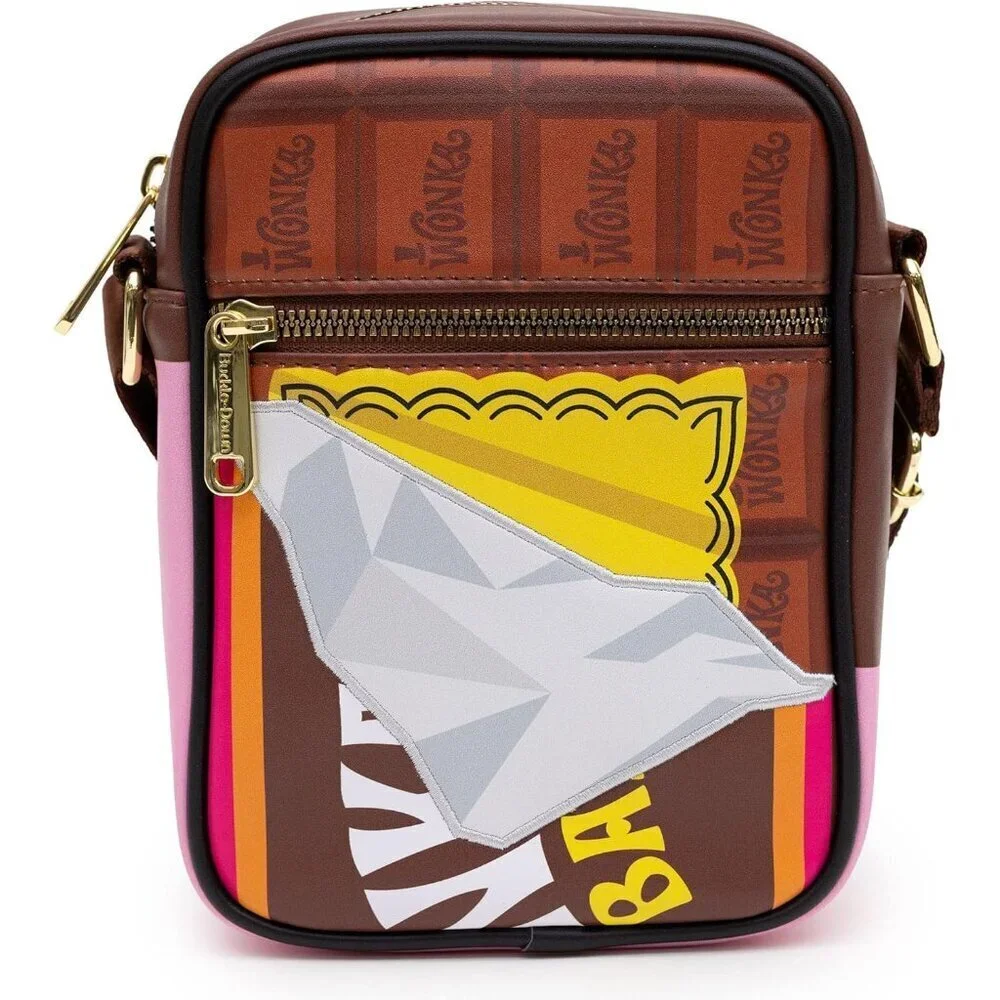 Willy Wonka Vegan Leather Crossbody Wallet Golden Ticket Wonka Bar Accessories